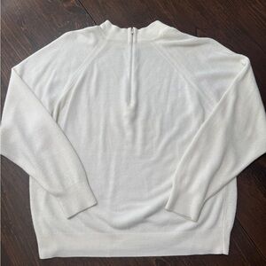 Elegant White Women's Quarter Zip Sweater